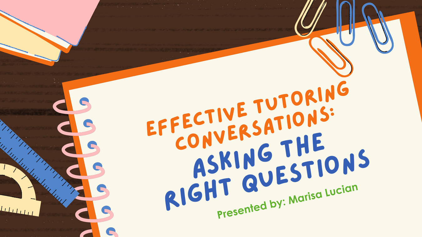 Image: First Slide of Effective Tutoring Conversations